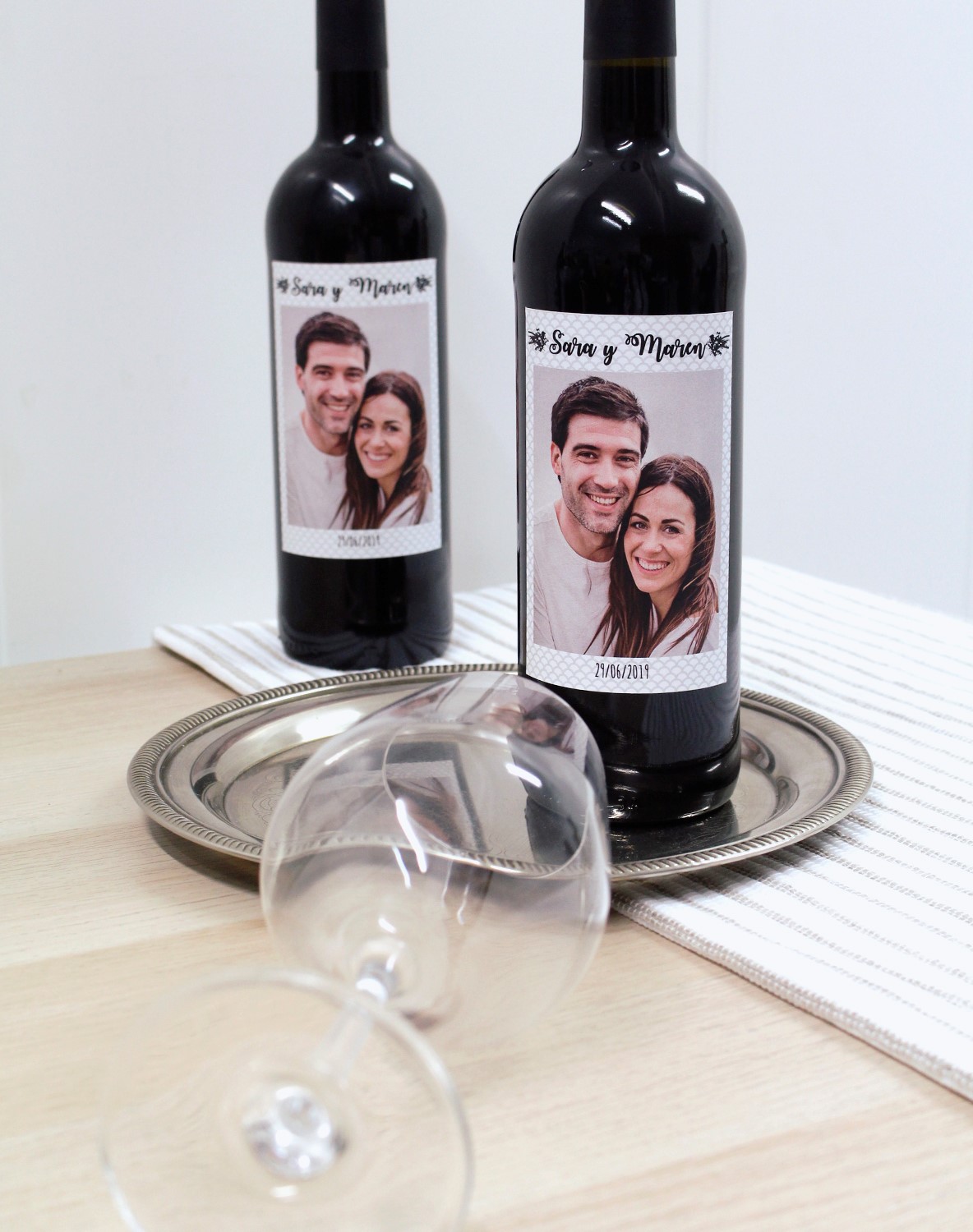 botella de vino personalizada boda